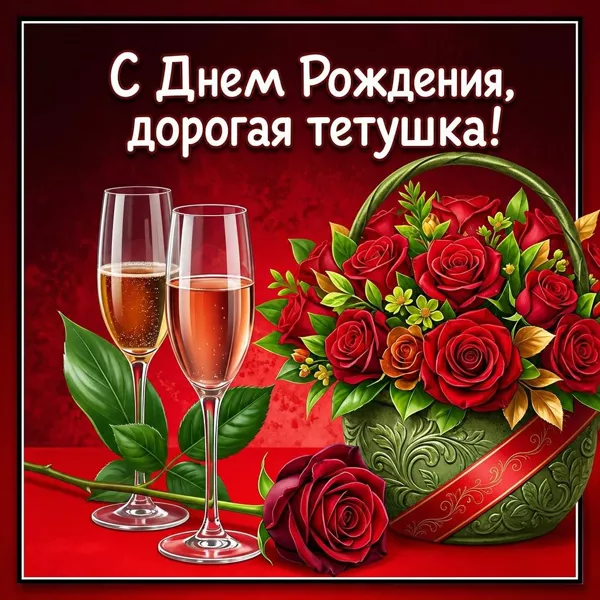 Картинка хорошая картинка днем рождения тете