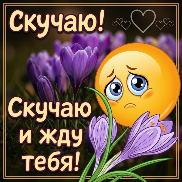 Postcard милая картинка скучаю и жду тебя