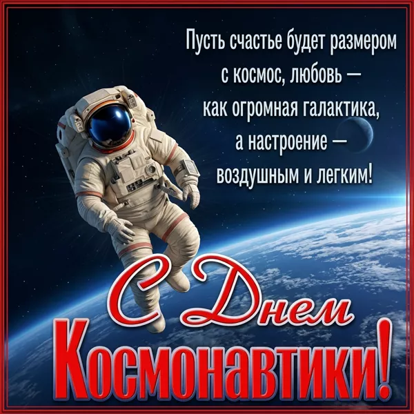 Picture замечательная открытка день космонавтики