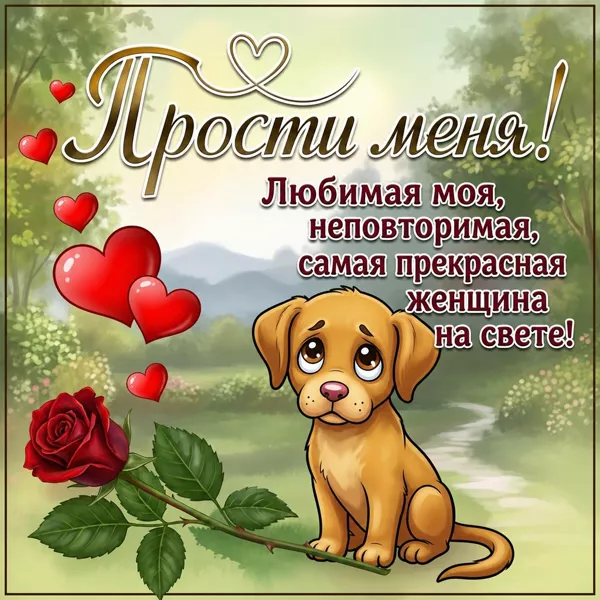 Postcard милая картинка прости меня