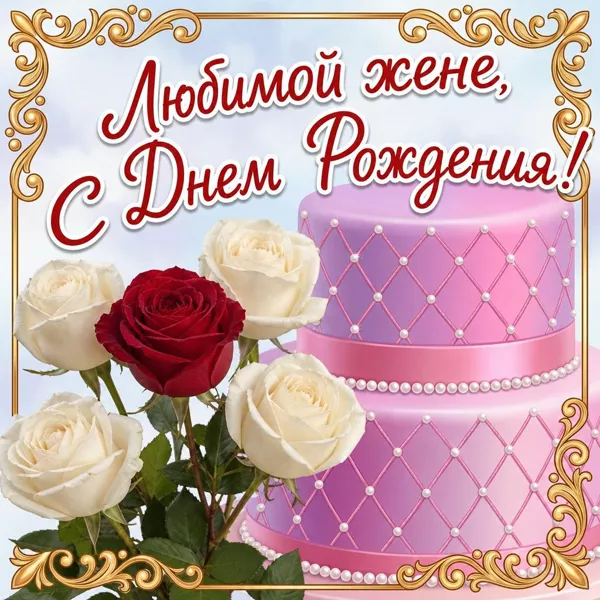Картинка картинка поздравляю с днём рождения жена