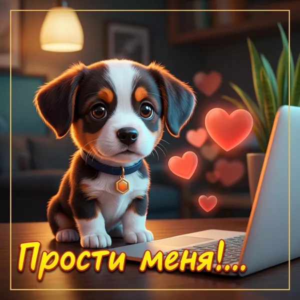 Postcard очаровательная открытка прости меня