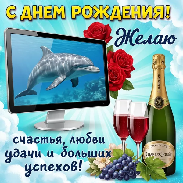 Открытка картинка с днем рождения мужчине счастливых лет