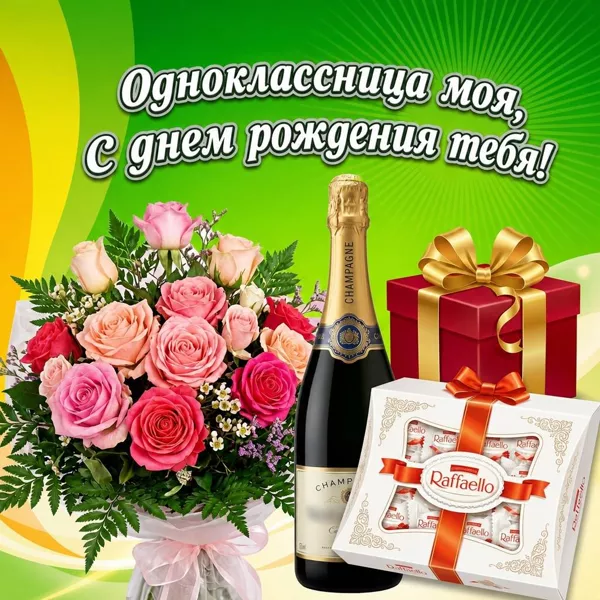 Картинка красивая картинка с днем рождения однокласснице