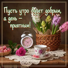 Picture яркая открытка пусть утро будет добрым