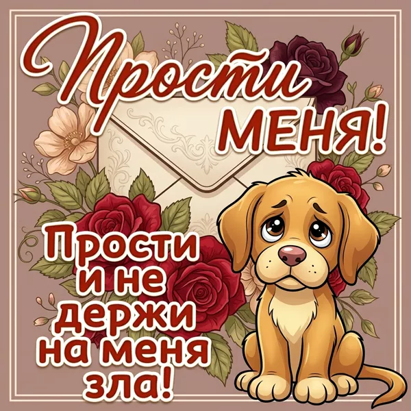 Postcard чудесная картинка прости и не держи на меня зла