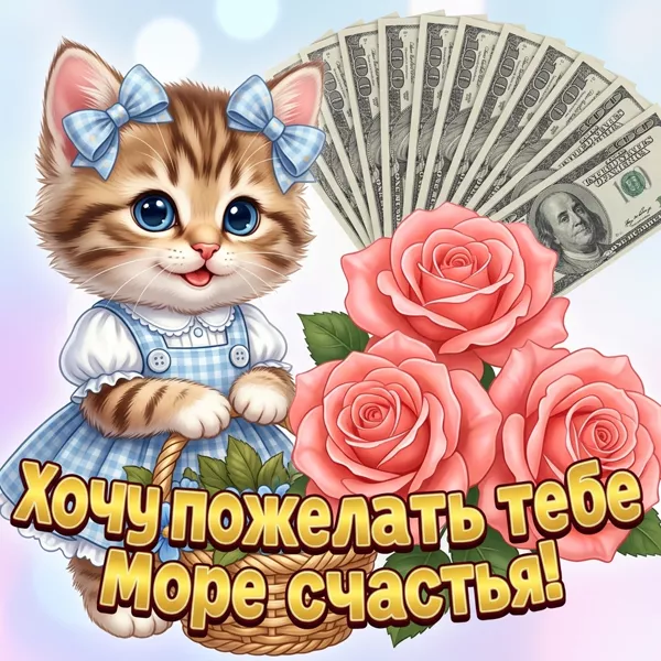 Открытка картинка с пожеланиями счастья