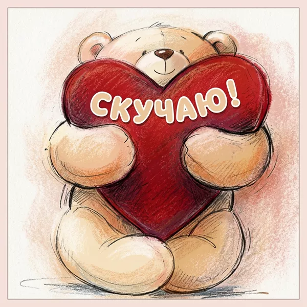Postcard очаровательная открытка скучаю