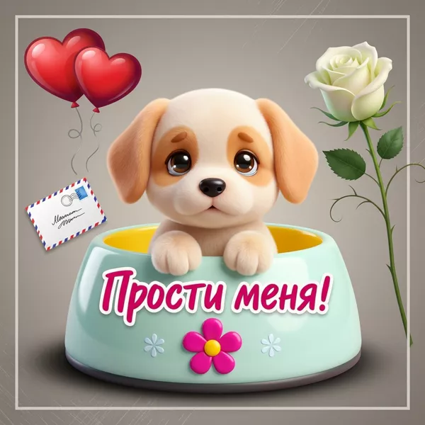 Picture очаровательная открытка прости меня