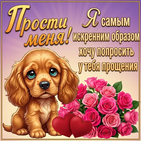 Postcard яркая картинка прости меня