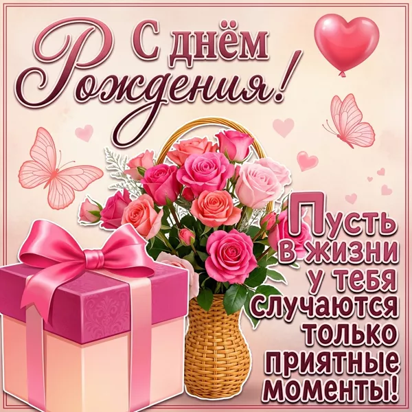Postcard очаровательная открытка с днем рождения