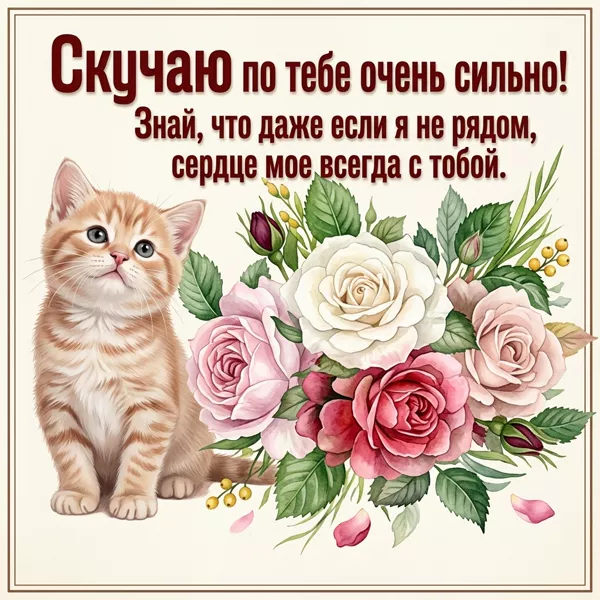 Postcard милая картинка скучаю по тебе очень сильно