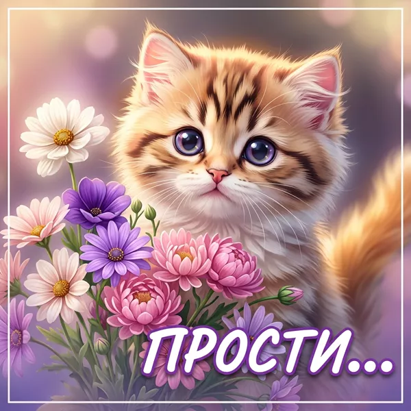 Picture очаровательная открытка прости