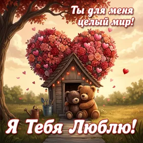 Postcard чудесная картинка я люблю тебя