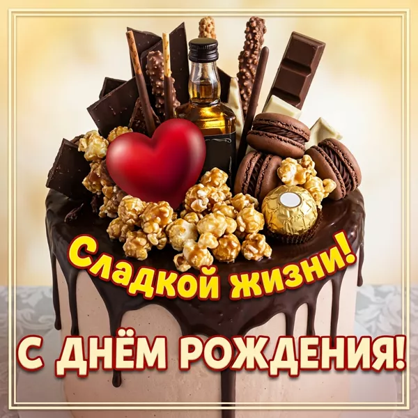 Postcard яркая картинка сладкой жизни
