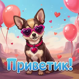 Postcard очаровательная открытка приветик