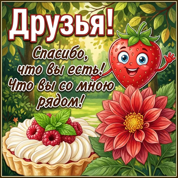 Postcard яркая открытка спасибо что вы есть