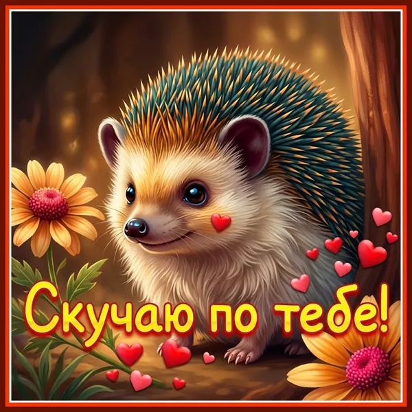 Postcard очаровательная картинка скучаю по тебе