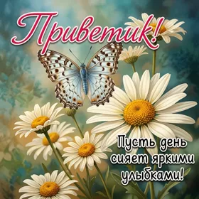 Postcard чудесная картинка приветик
