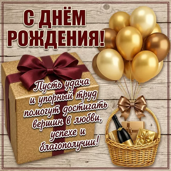 Postcard яркая картинка с днем рождения