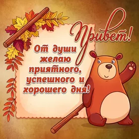 Postcard милая картинка от души желаю хорошего дня