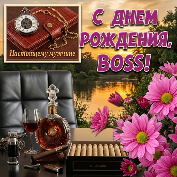 Картинка прикольная картинка с днем рождения начальнику