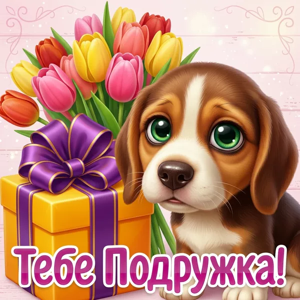Открытка картинка тебе подружка