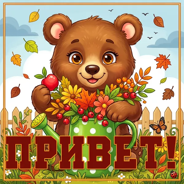 Postcard очаровательная картинка привет