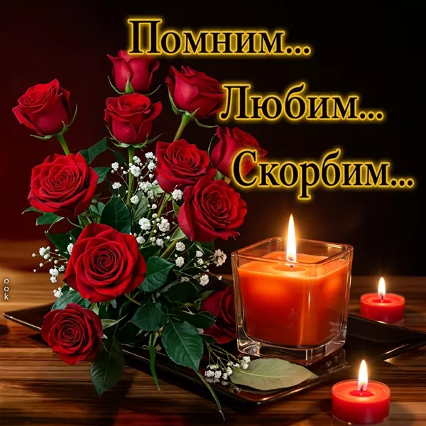 Открытка картинка свеча скорби