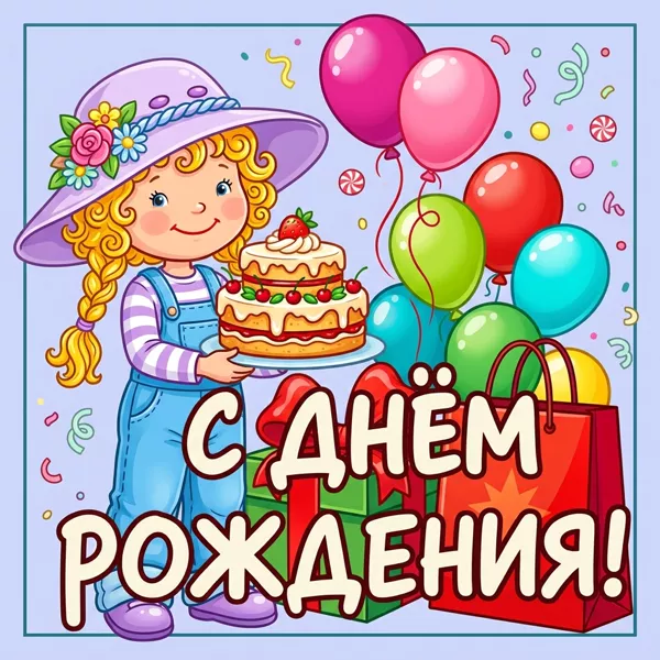 Картинка красивая открытка с днем рождения ребенку