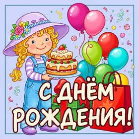 Картинка красивая открытка с днем рождения ребенку