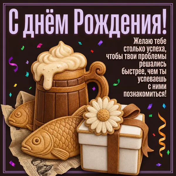 Postcard замечательная картинка с днем рождения