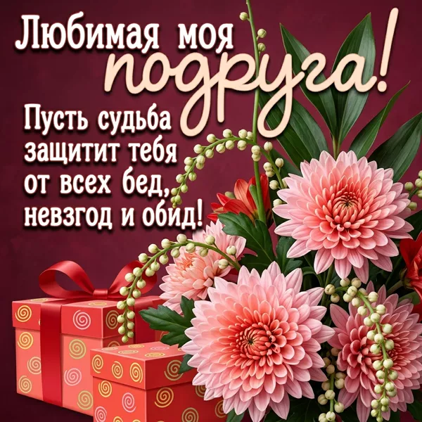 Postcard лучистая открытка любимая моя подруга