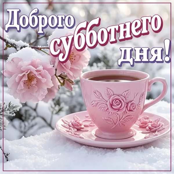 Postcard аккуратная картинка доброго субботнего дня