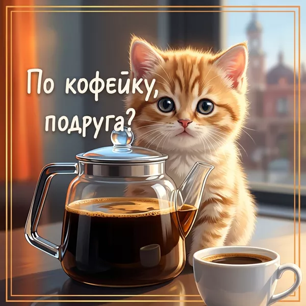 Postcard уютная открытка по кофейку, подруга?