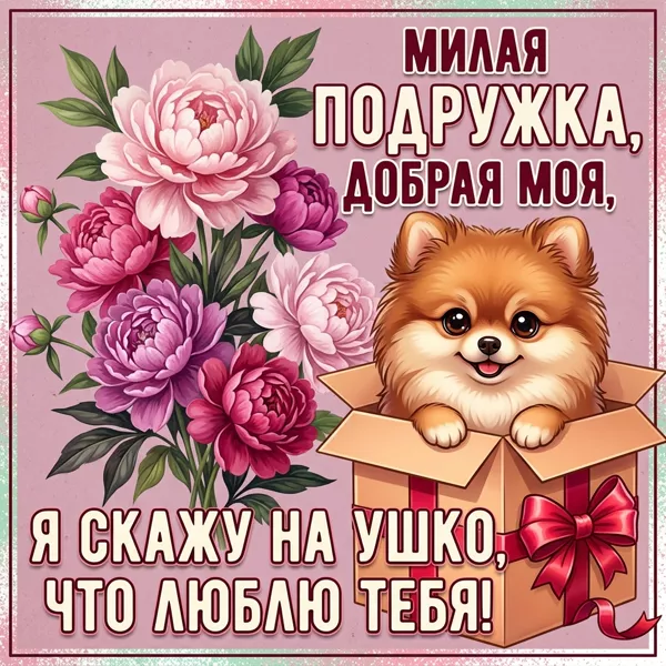 Postcard современная открытка милая подружка