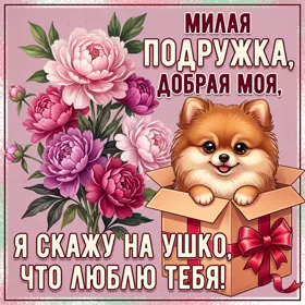 Postcard современная открытка милая подружка
