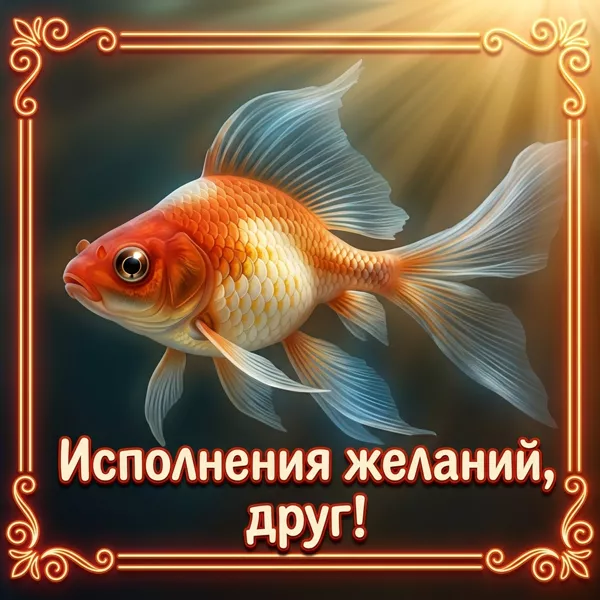 Postcard яркая картинка исполения желаний, друг