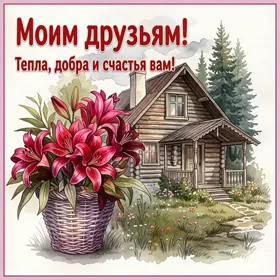 Postcard замечательная картинка моим друзьям
