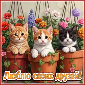 Picture милая открытка люблю своих друзей