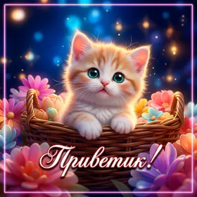 Postcard радостная открытка приветик