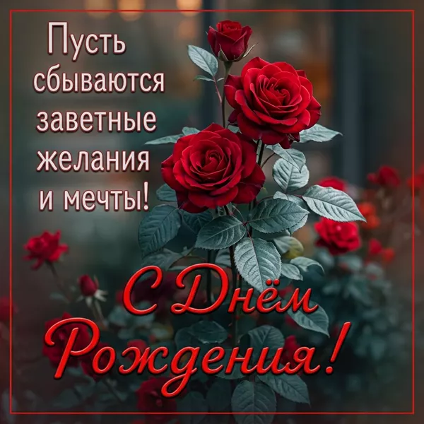 Postcard нежная открытка с днём рождения для прекрасной женщины