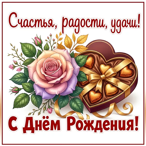 Postcard картинка с днём рождения нежность и очарование в одном образе