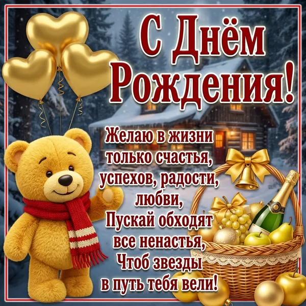 Postcard нежная открытка с днём рождения для замечательного мужчины