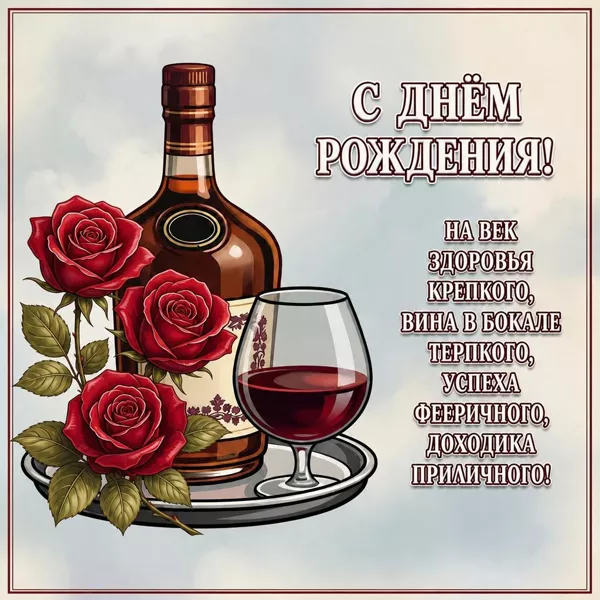 Postcard открытка с днём рождения для настоящего джентльмена
