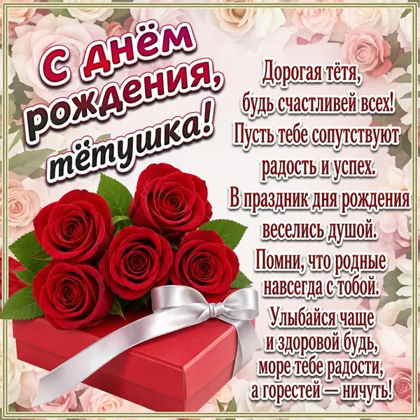 Картинка картинка с днем рождения тете от племянницы