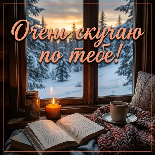 Postcard картинка скучаю, пусть время летит быстрее, и мы снова будем вместе