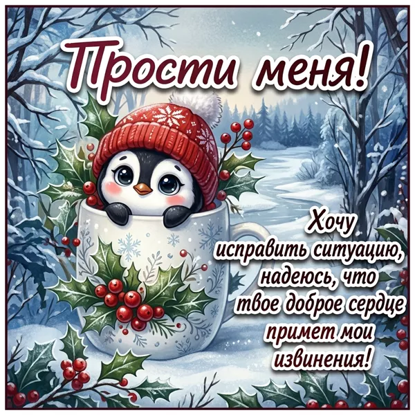 Postcard открытка прости, я зная о своих ошибках и больше не повторю их