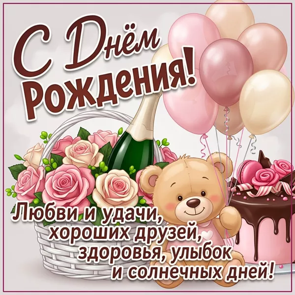 Picture открытка день рождения с пожеланиями счастья и любви