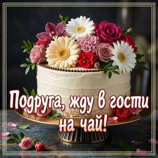 Postcard открытка подруге, жду в гости!
